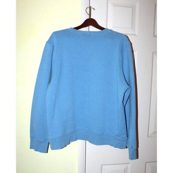 OSHKOSH Wisconsin Sky Blue Sweater Size L Long Sleeve embroidered Logo Pull On - Picture 3 of 11